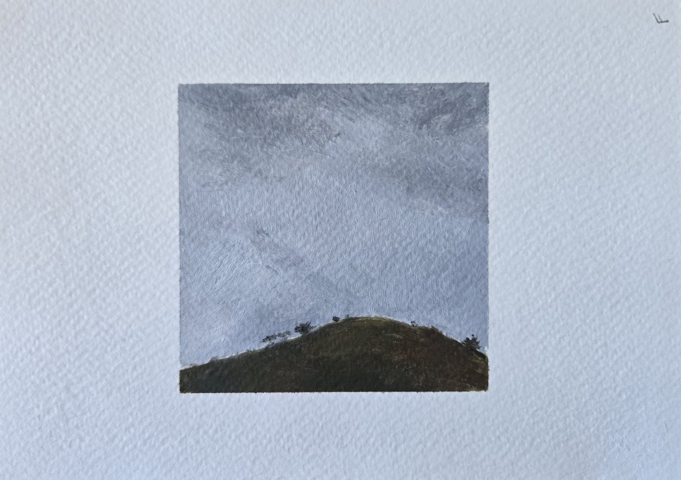 "Cloud Study in Soft Grey's" by Wyatt Rooney, Oil on Sealed Paper