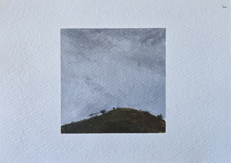 "Cloud Study in Soft Grey's" by Wyatt Rooney, Oil on Sealed Paper
