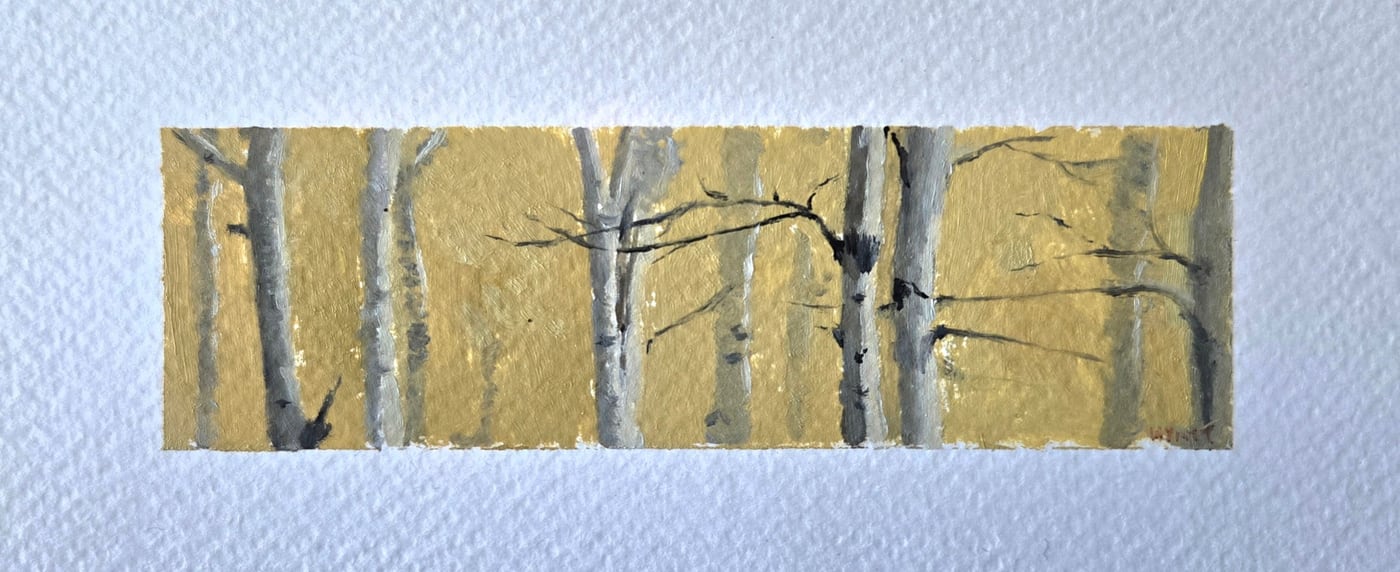 "A Crop in Gold" by Wyatt Rooney, Oil on Sealed Paper